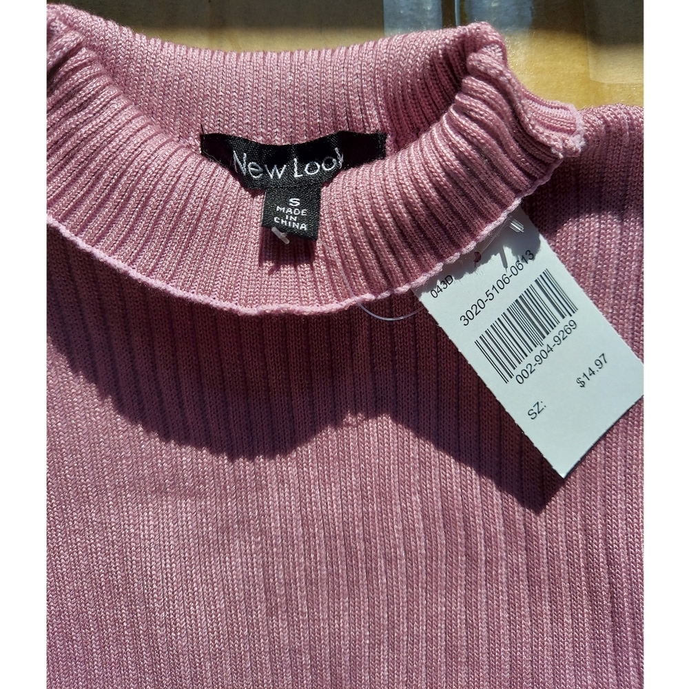 NWT - Lavender Cut Out Long Sleeve Mock Neck Top - Picture 5 of 10